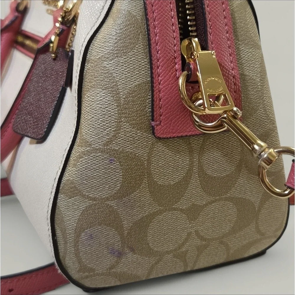 Coach Rowan Confetti Pink Mango‎ Satchel HTF